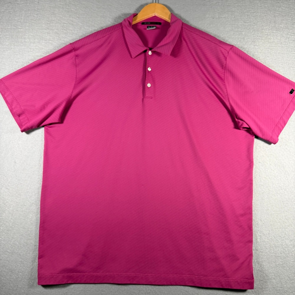 Nike Tiger Woods Collection Mens XXL‎ Pink Dri-FIT Golf Polo Shirt 382791-687